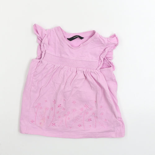 George  Girls Pink   Basic T-Shirt Size 2-3 Years