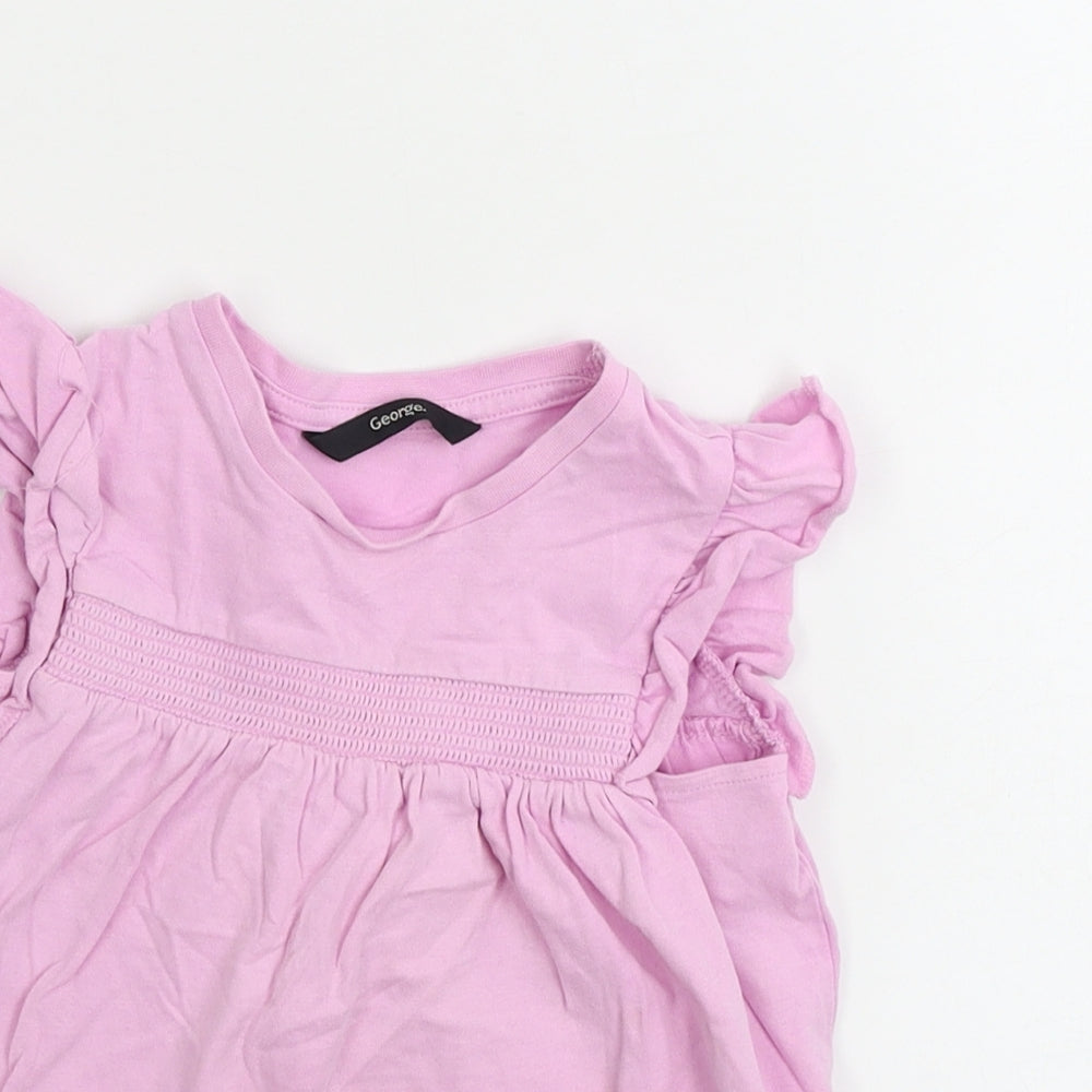 George  Girls Pink   Basic T-Shirt Size 2-3 Years