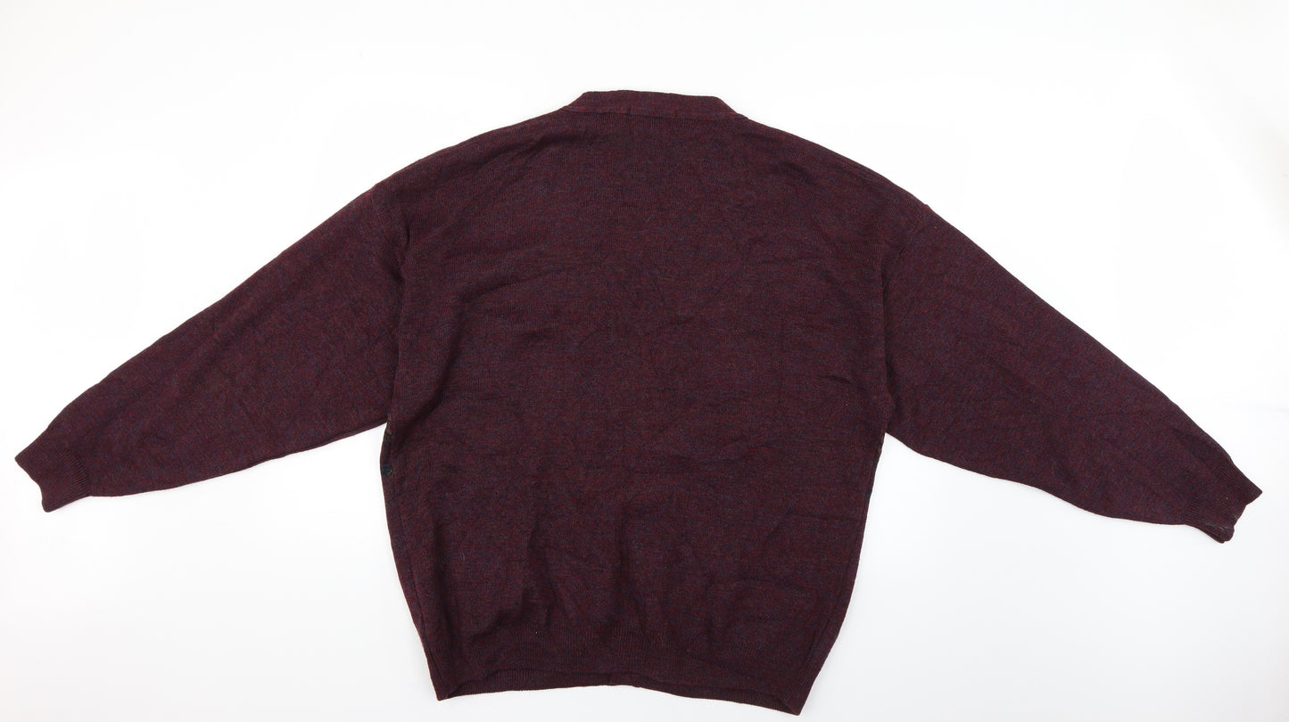 winterpeck Mens Multicoloured Geometric  Cardigan Jumper Size 2XL