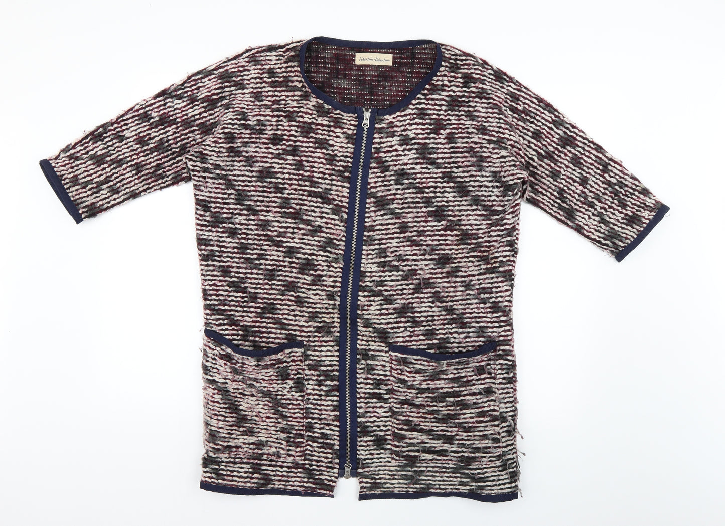 LIBERTINE-LIBERTINE Womens Multicoloured Geometric  Cardigan Jumper Size S