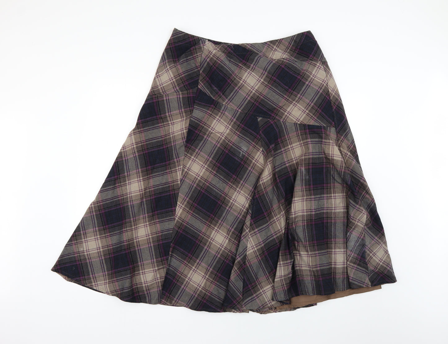 Marks and Spencer Womens Multicoloured Check  Flare Skirt Size 18