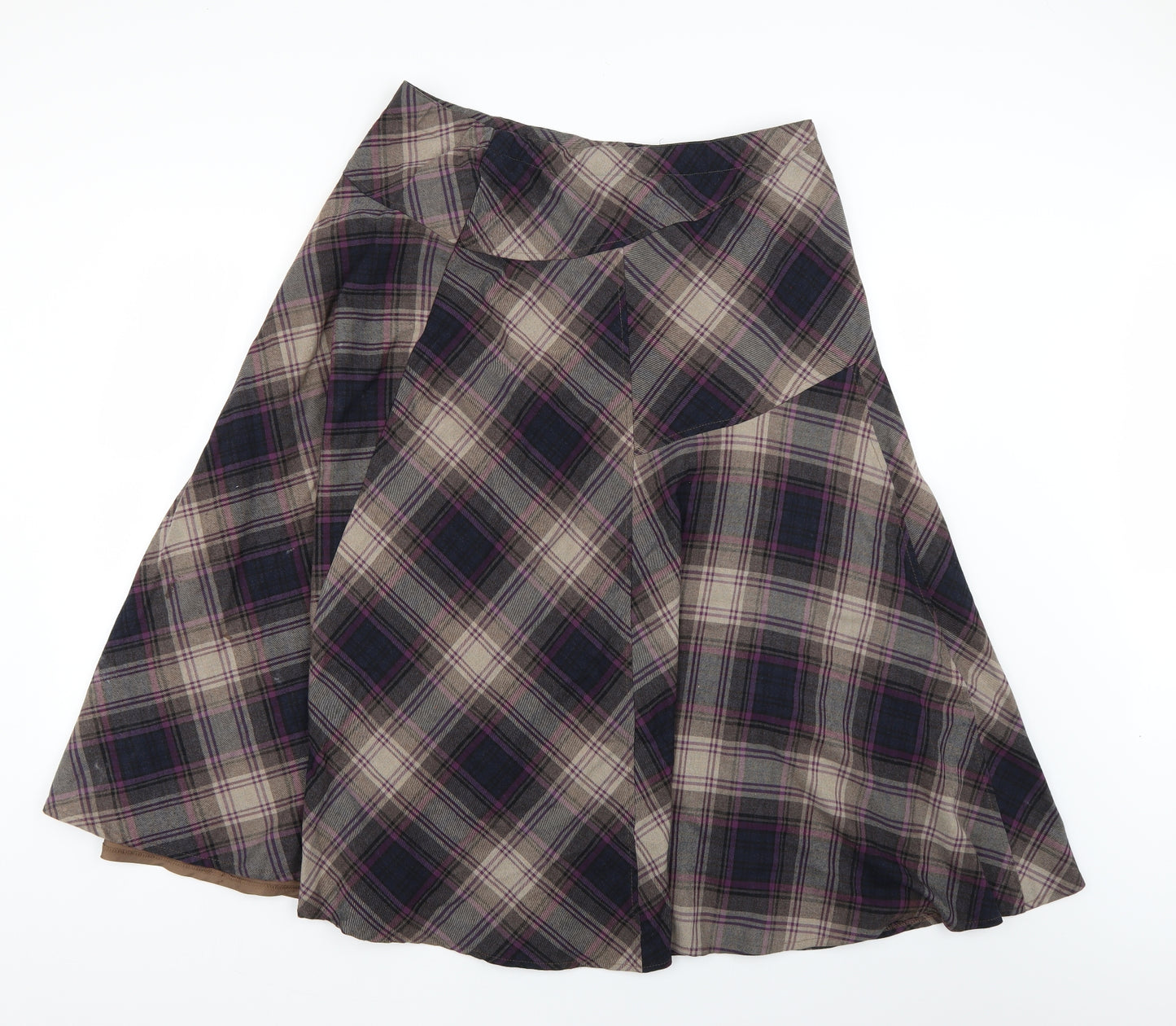Marks and Spencer Womens Multicoloured Check  Flare Skirt Size 18