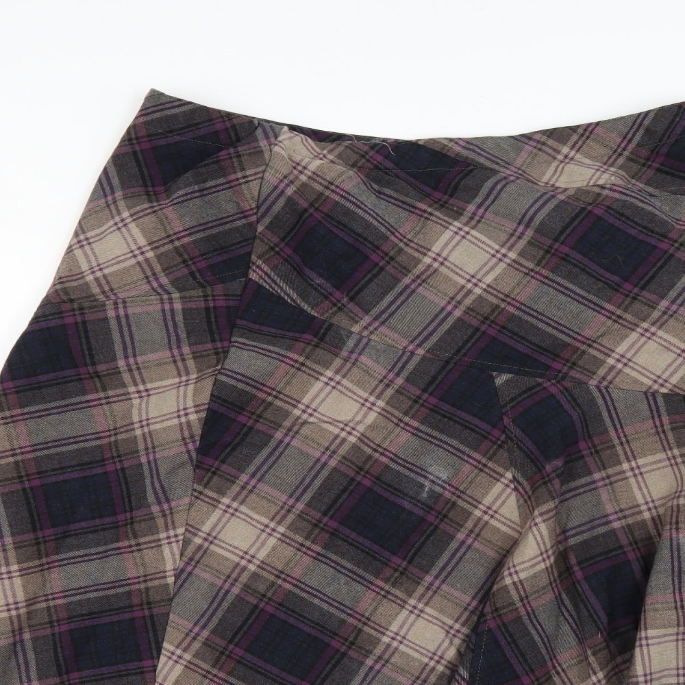 Marks and Spencer Womens Multicoloured Check  Flare Skirt Size 18