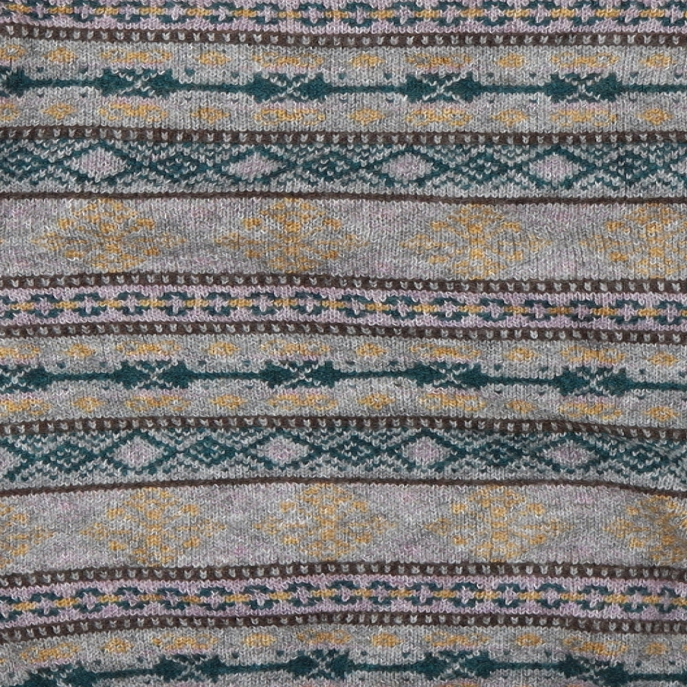 Zara Mens Multicoloured Geometric  Cardigan Jumper Size M
