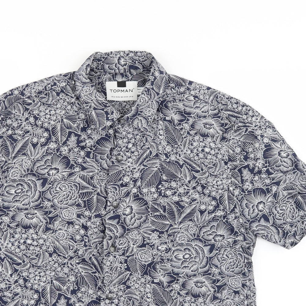 Topman Mens Multicoloured Floral   Button-Up Size M
