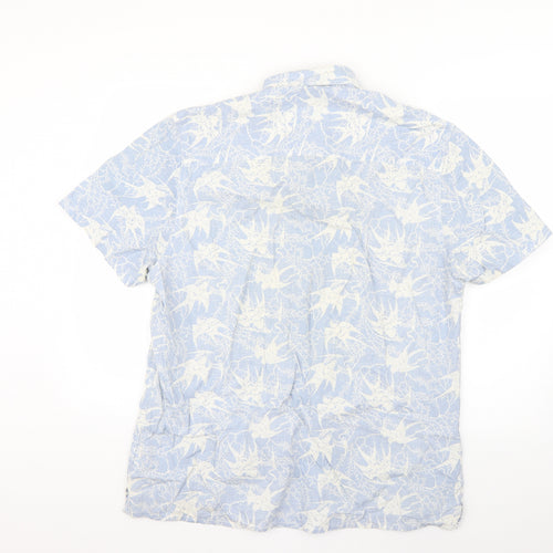 ACW85 Mens Blue Geometric   Button-Up Size L