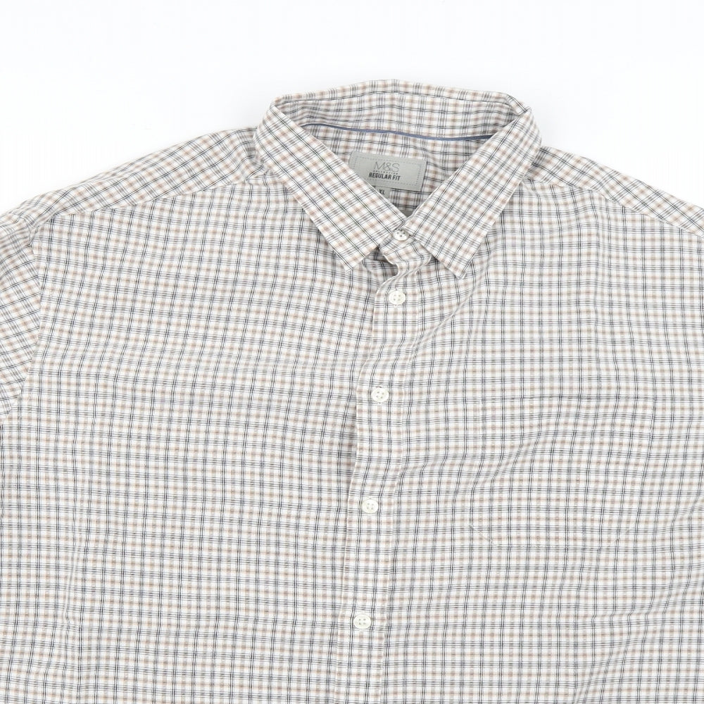 Marks and Spencer Mens Multicoloured Check   Dress Shirt Size XL