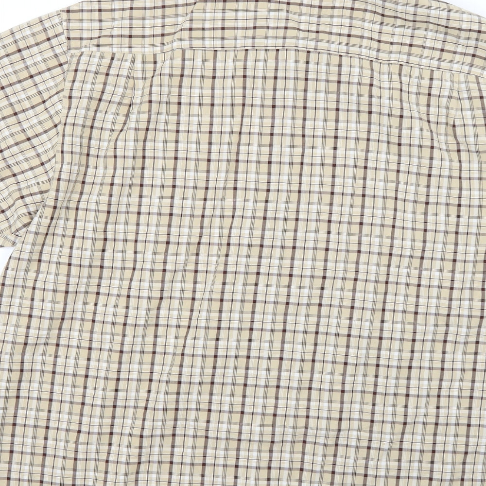 Easy Mens Beige Check   Dress Shirt Size XL