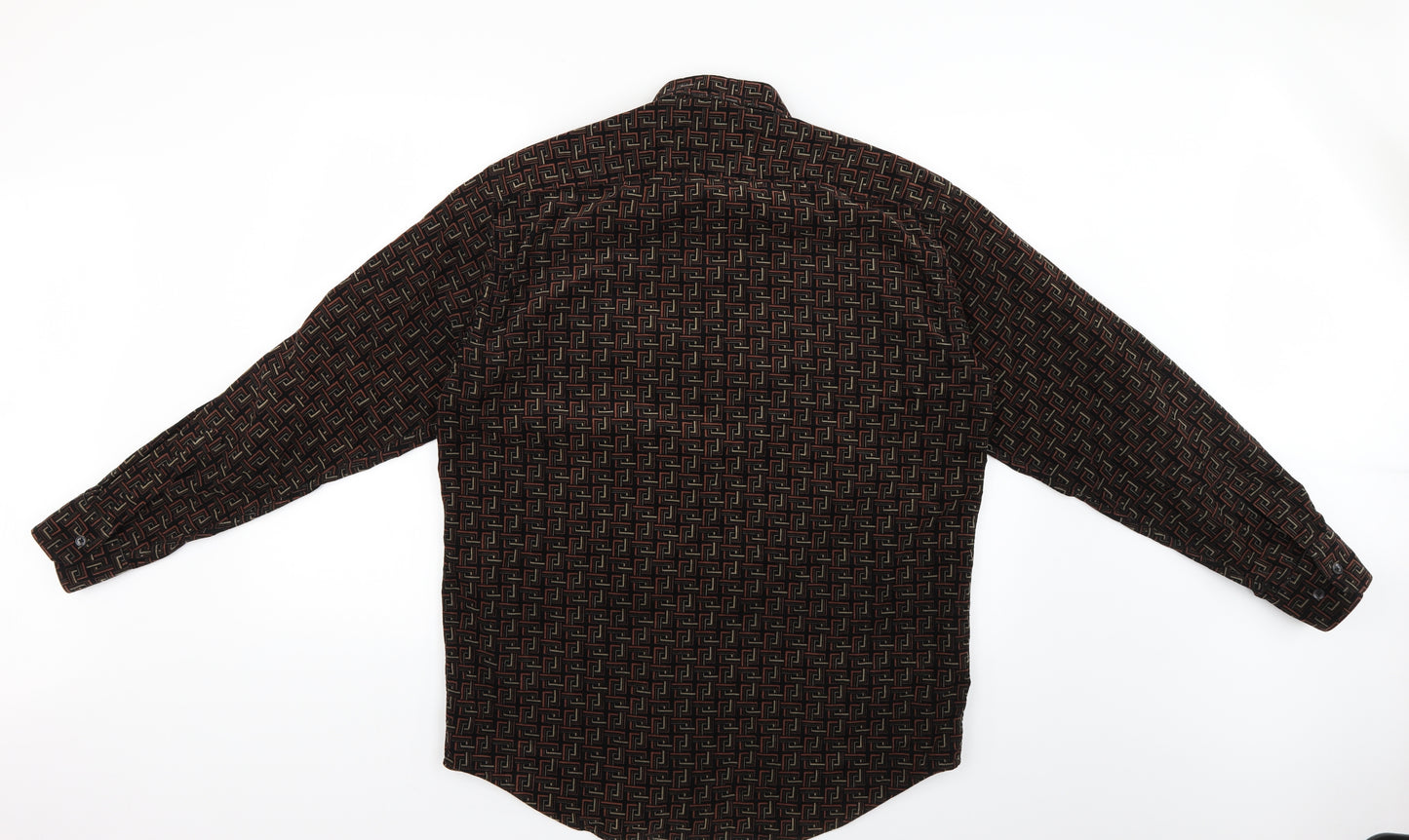 steve ketell Mens Brown Geometric   Dress Shirt Size M