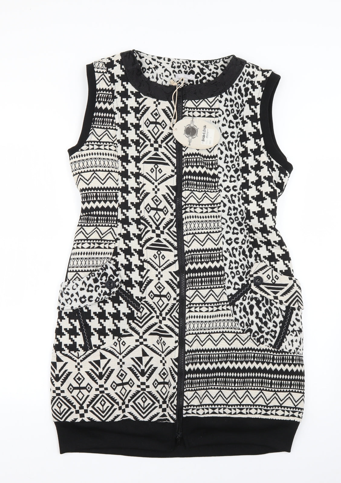 sha & sha Womens Multicoloured Geometric  Jumper Dress  Size L