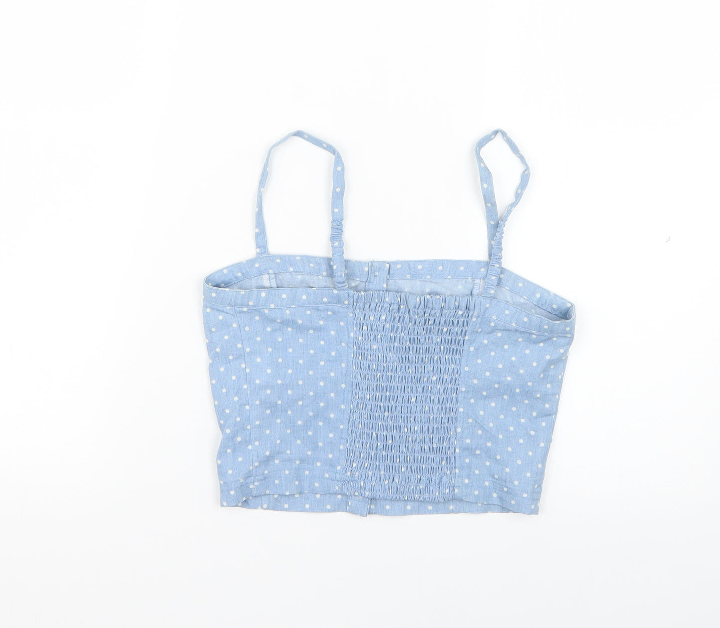 New Look Girls Blue Polka Dot  Basic Blouse Size 11 Years