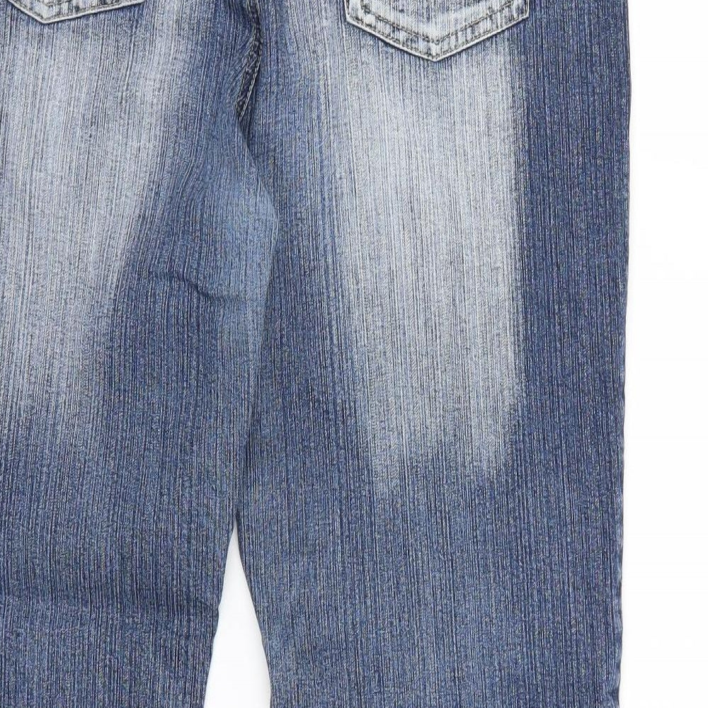 adb collection Womens Blue Floral  Flared Jeans Size 44 L24 in