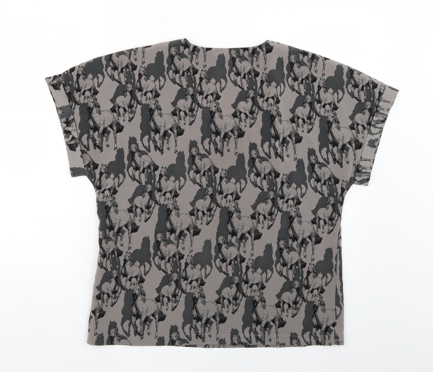 Vera Moda Womens Grey Geometric  Tunic T-Shirt Size L