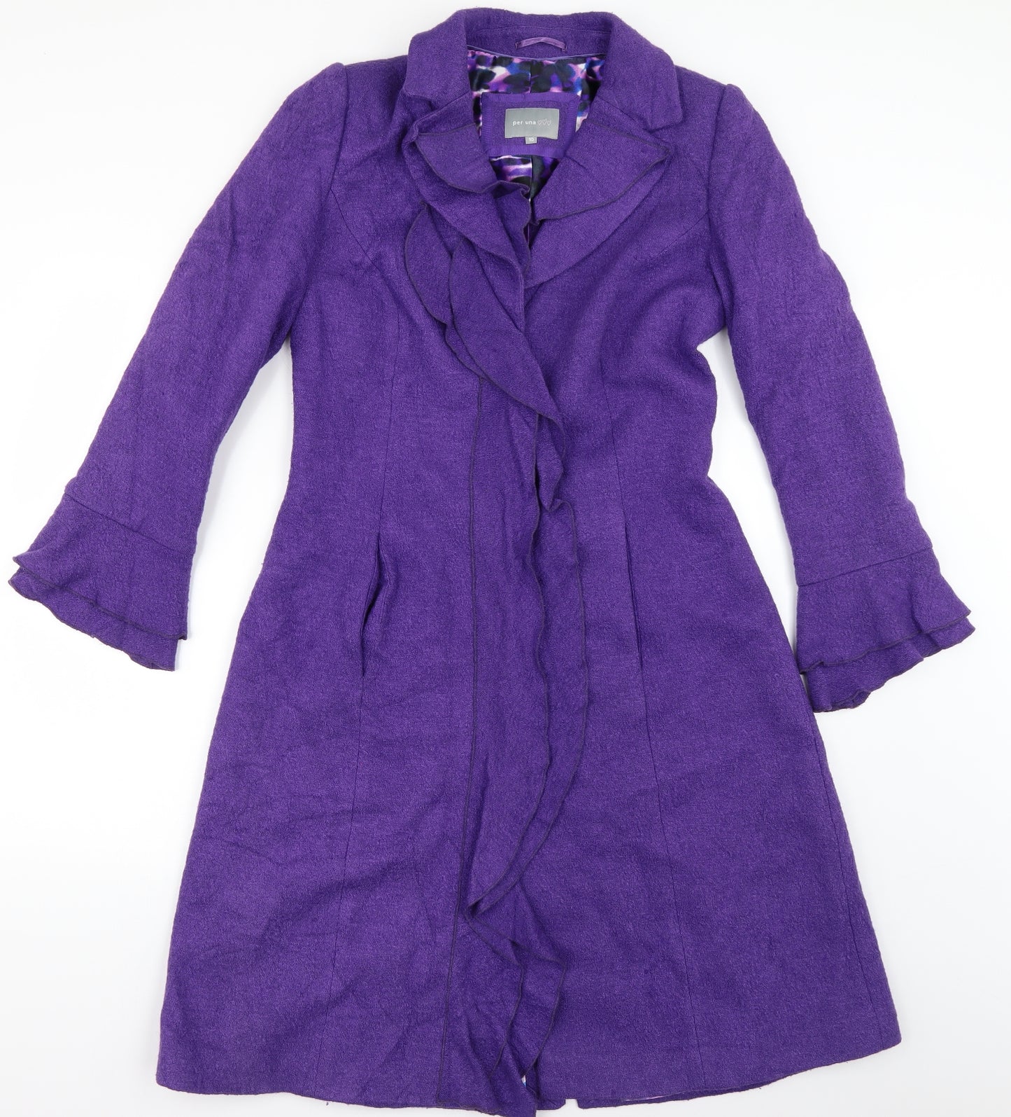 Per Una Womens Purple   Pea Coat Coat Size 10