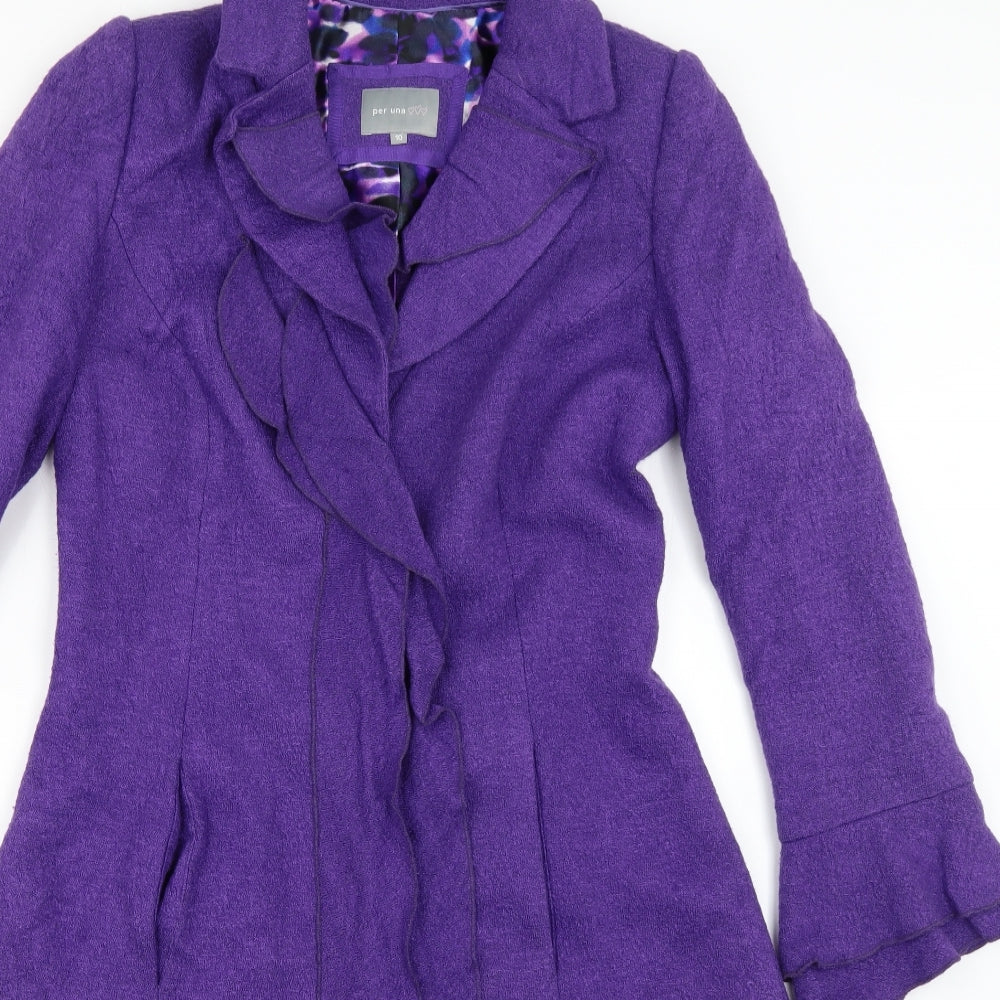 Per Una Womens Purple   Pea Coat Coat Size 10