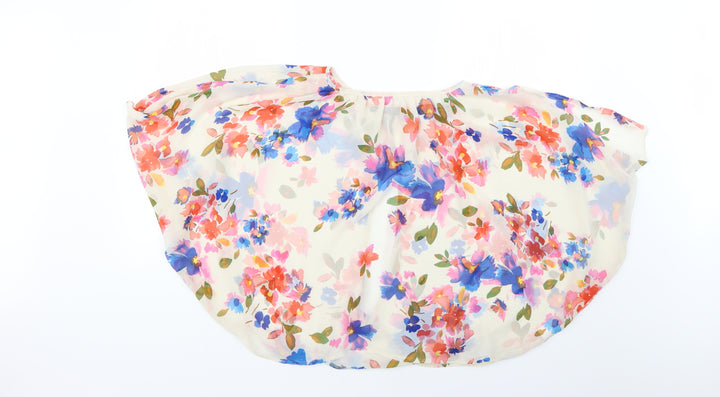 Atmosphere Womens White Floral Basic Blouse Size 10