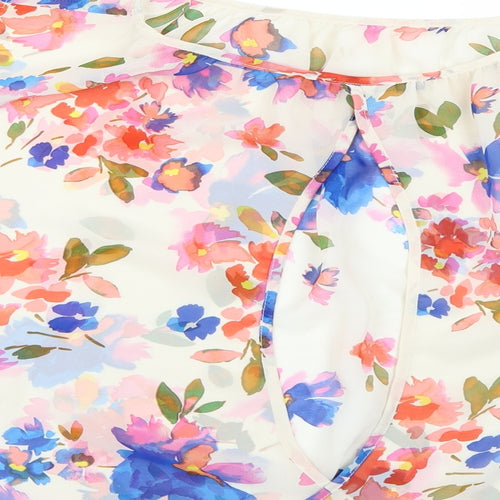 Atmosphere Womens White Floral  Basic Blouse Size 10