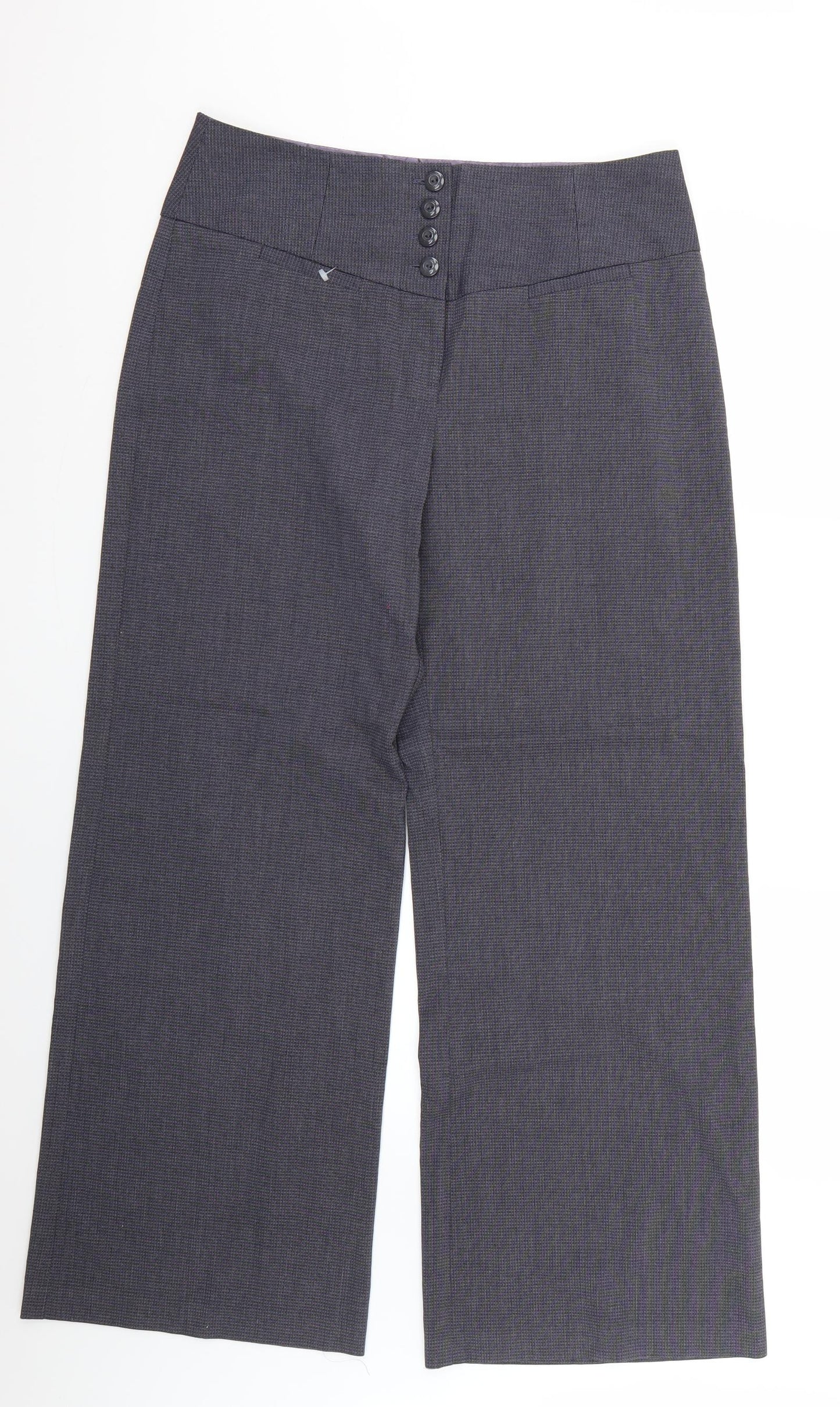 NEXT Womens Grey Check  Trousers  Size 14 L30 in