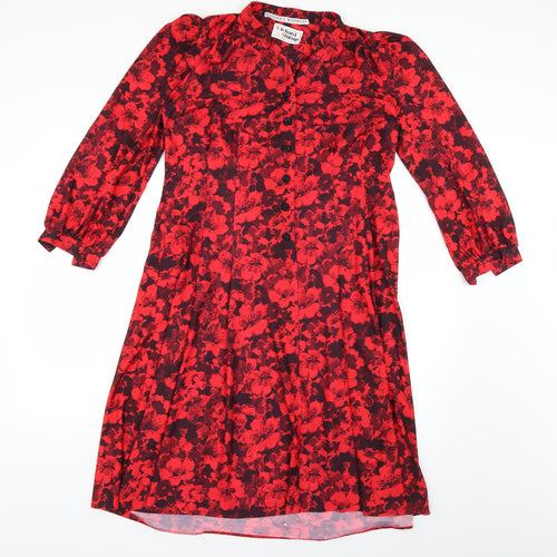 richard stump Womens Red Floral  Fit & Flare  Size 14
