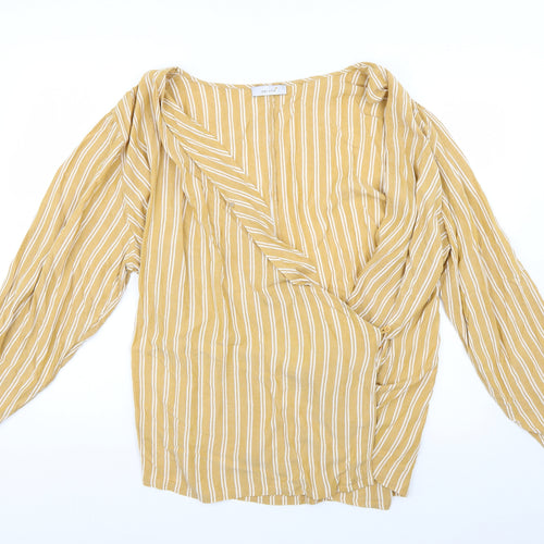 Marks and Spencer Womens Yellow Striped  Basic Blouse Size 22