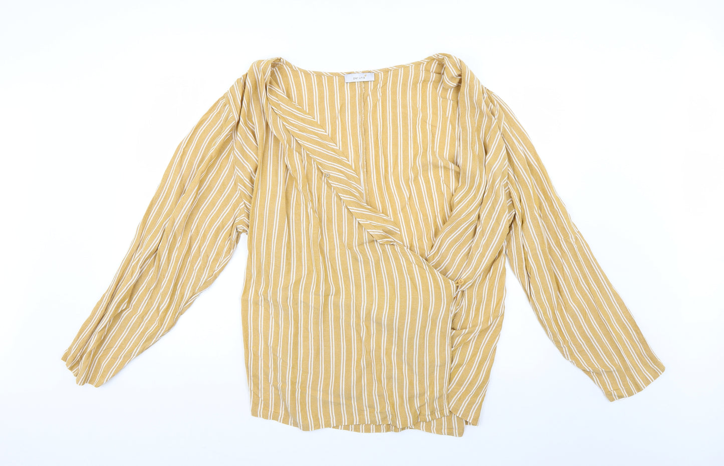 Marks and Spencer Womens Yellow Striped  Basic Blouse Size 22