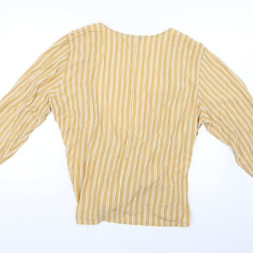 Marks and Spencer Womens Yellow Striped  Basic Blouse Size 22