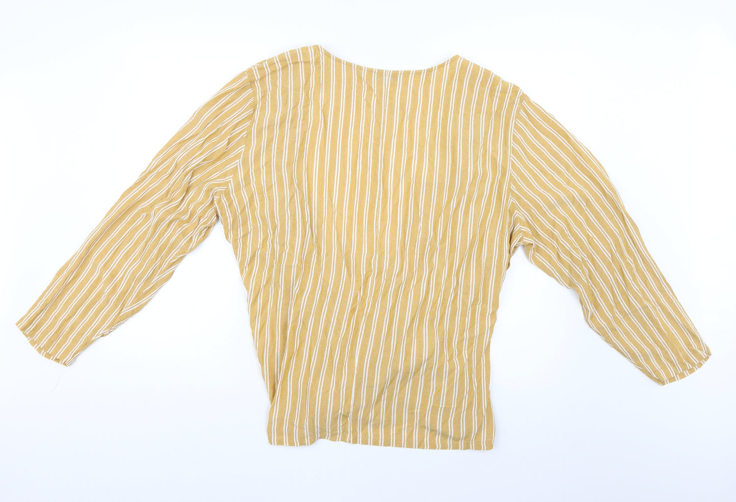 Marks and Spencer Womens Yellow Striped  Basic Blouse Size 22