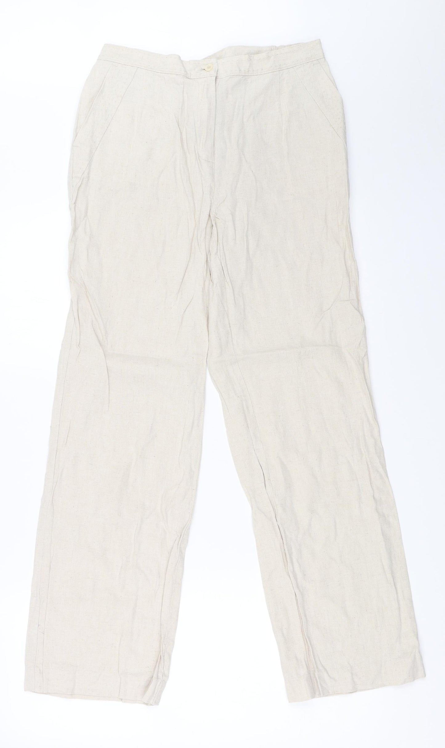 EWM Womens Beige   Trousers  Size 10 L28.5 in