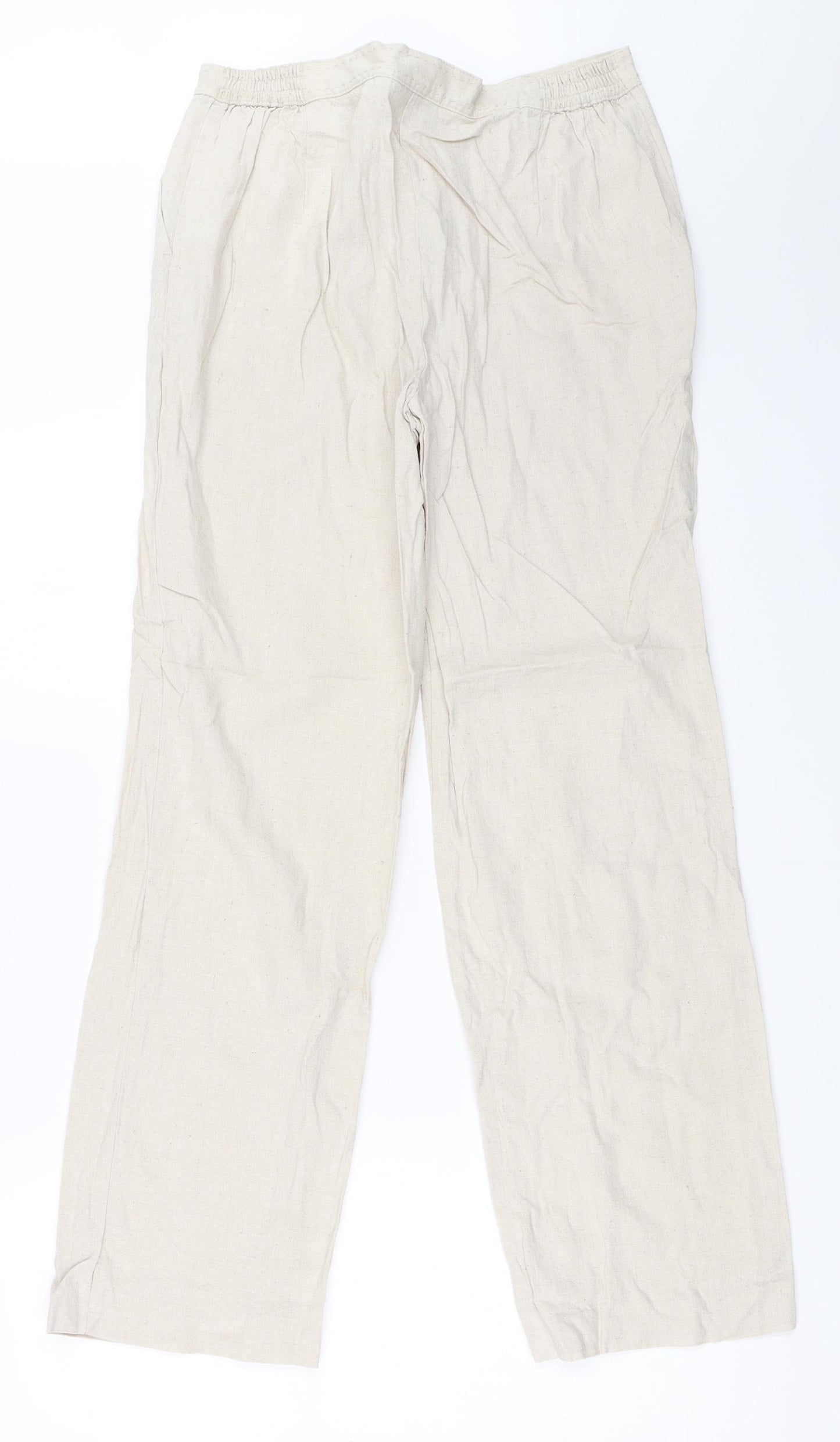 EWM Womens Beige   Trousers  Size 10 L28.5 in