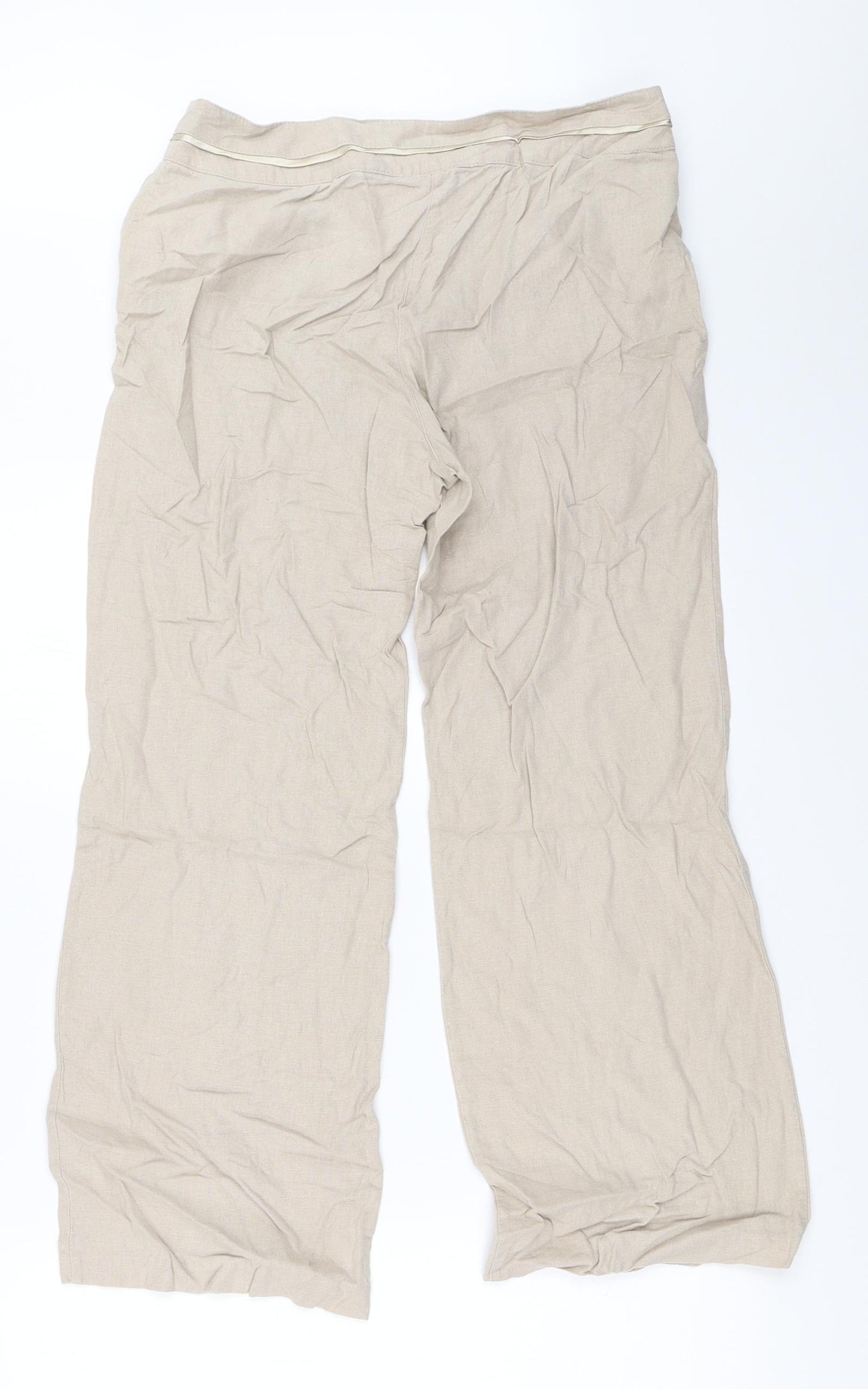 M&Co Womens Beige   Trousers  Size 10 L26.5 in