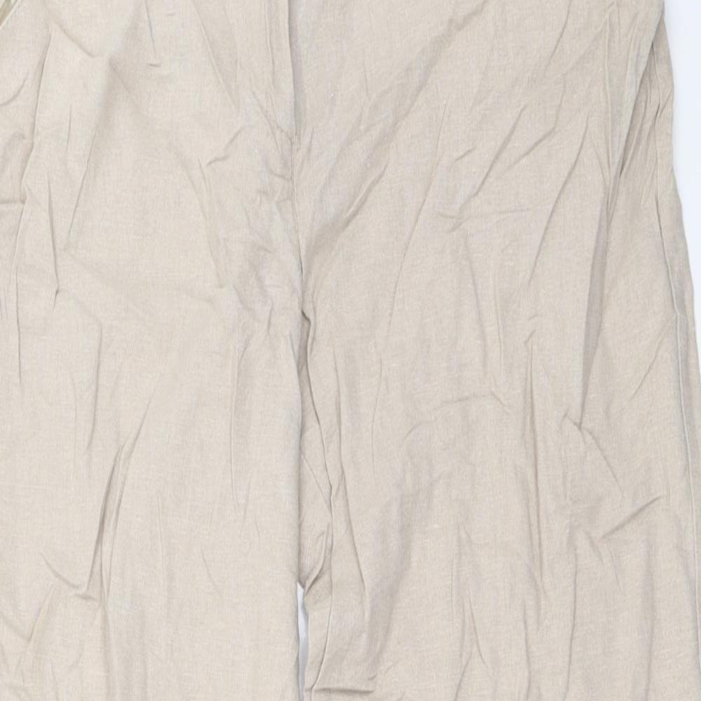 M&Co Womens Beige   Trousers  Size 10 L26.5 in