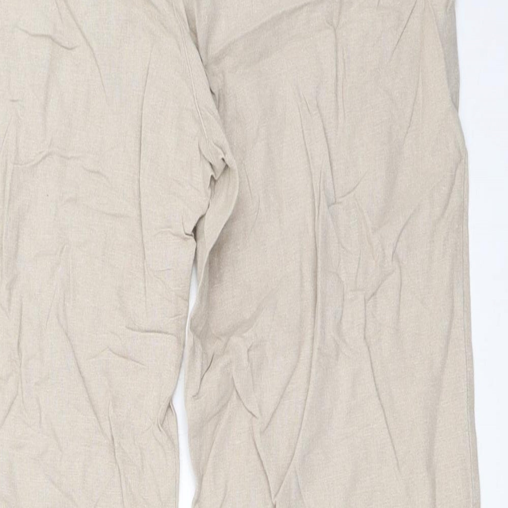M&Co Womens Beige   Trousers  Size 10 L26.5 in