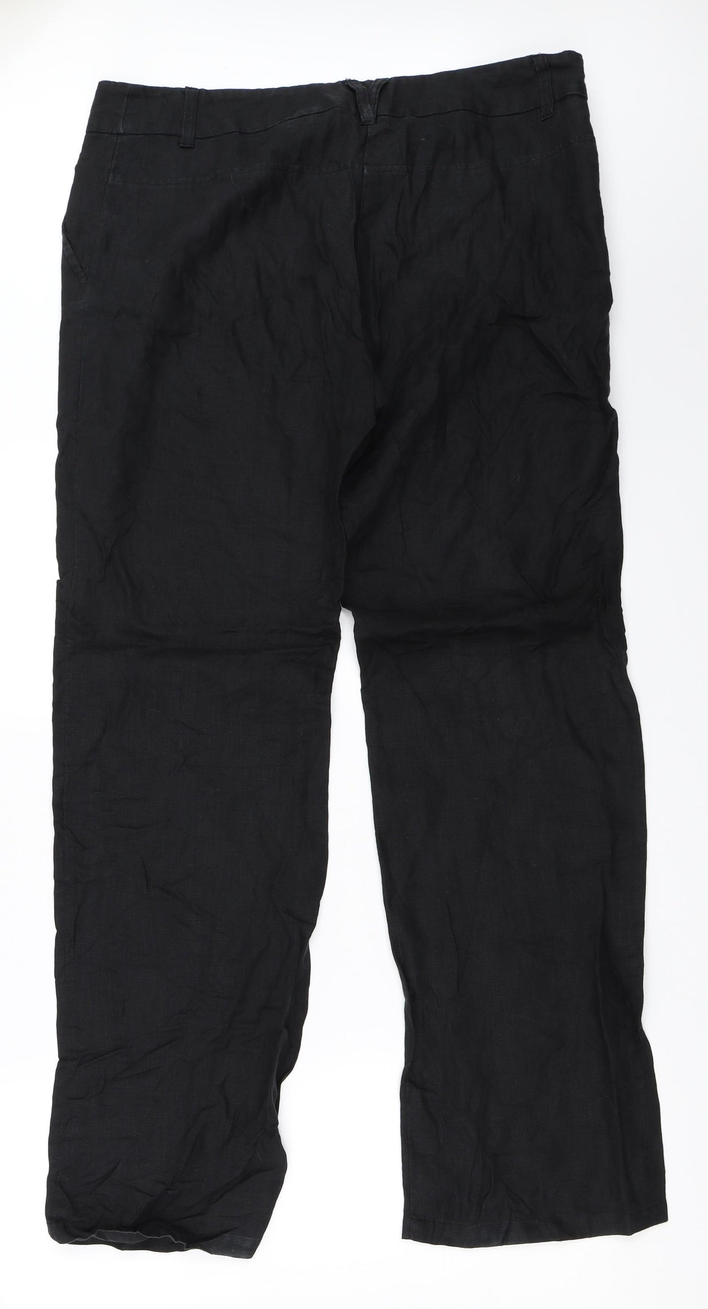 H&M Womens Black   Trousers  Size 42 L33 in