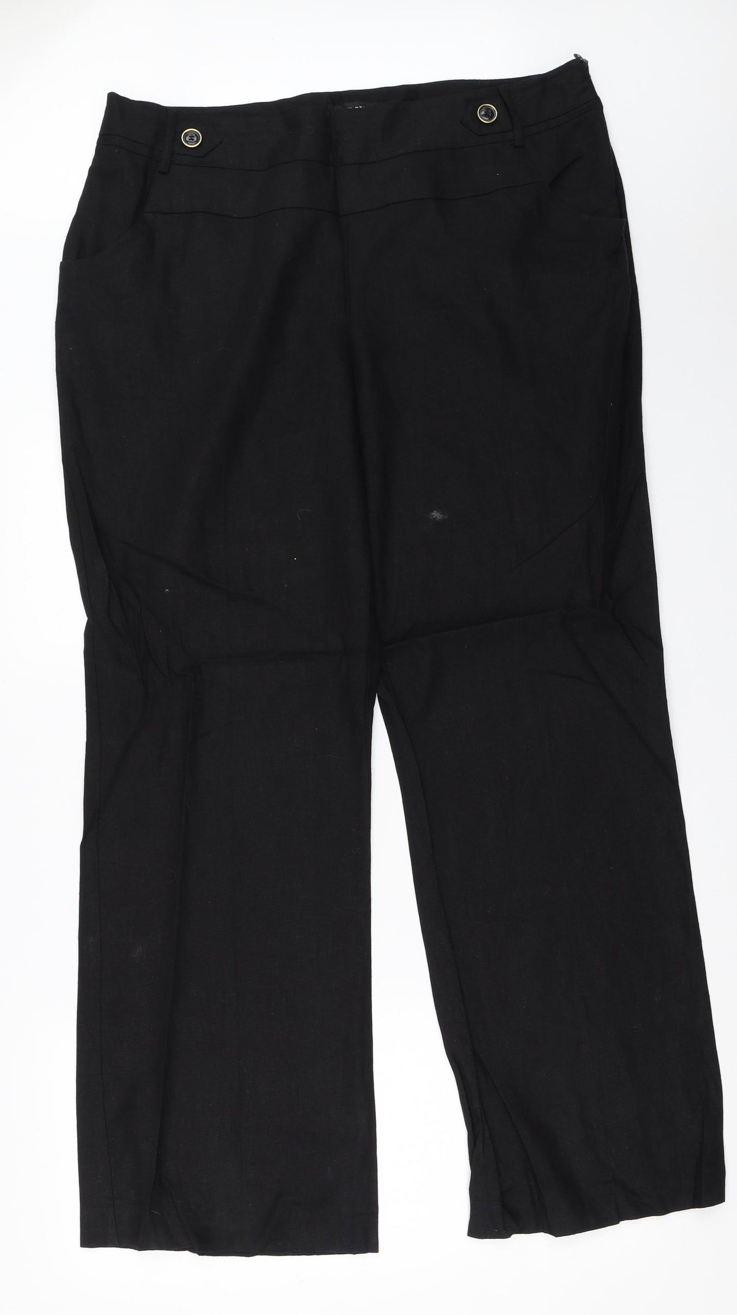 Papaya Womens Black   Trousers  Size 18 L31 in