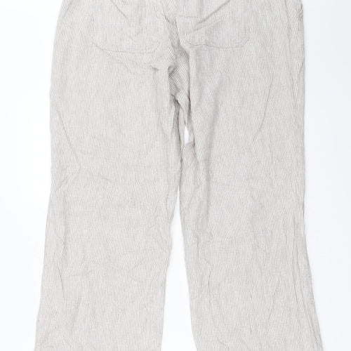 Principles Womens Beige Striped  Trousers  Size 16 L30 in