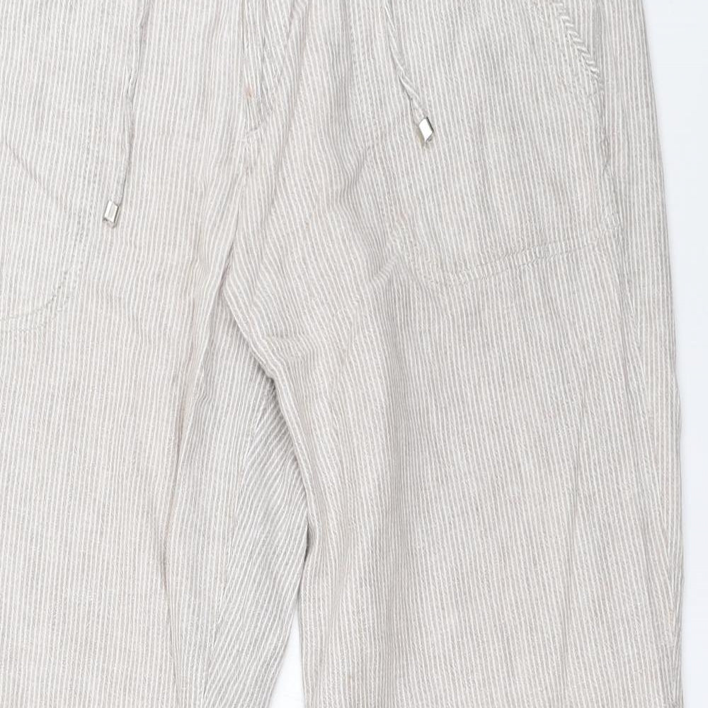 Principles Womens Beige Striped  Trousers  Size 16 L30 in