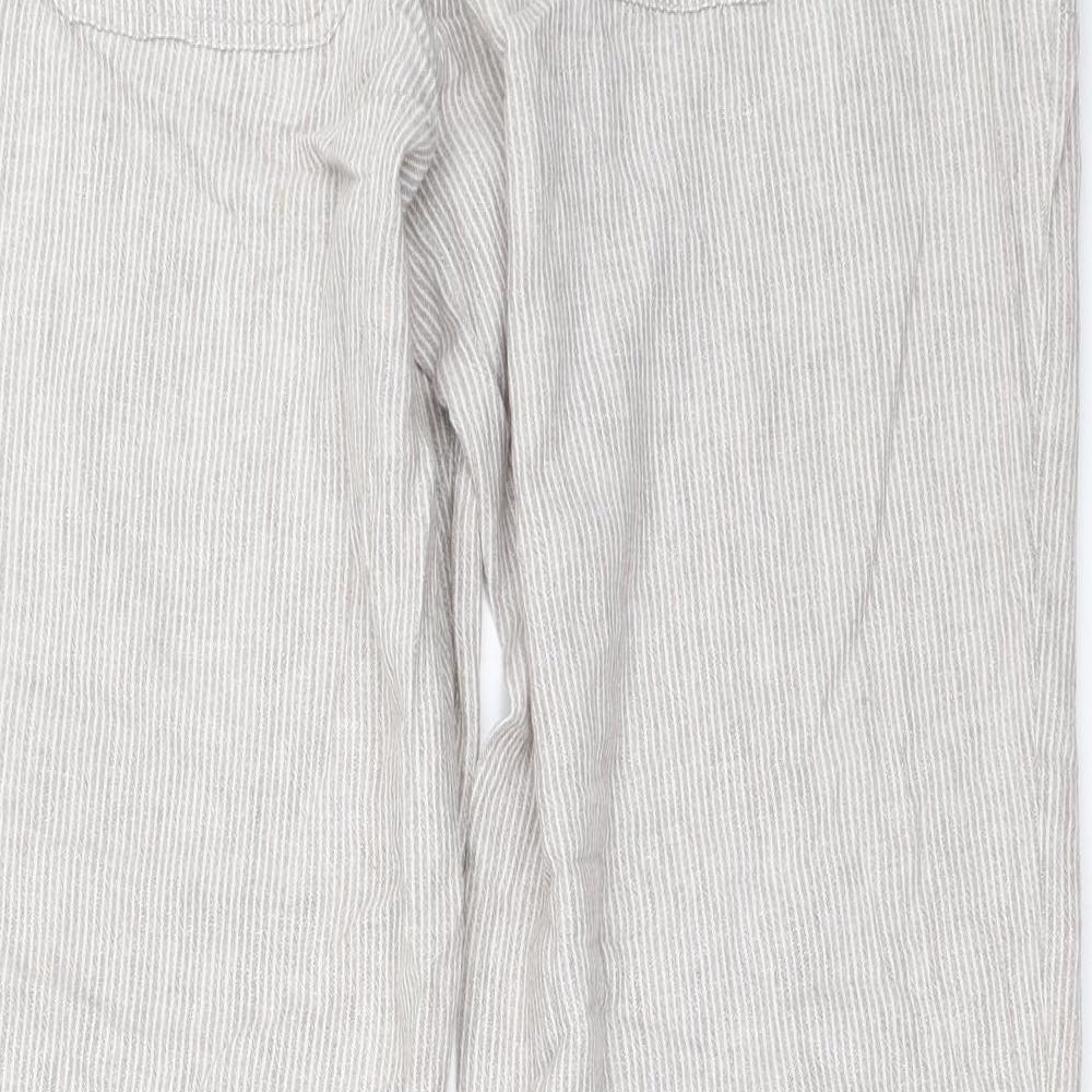 Principles Womens Beige Striped  Trousers  Size 16 L30 in