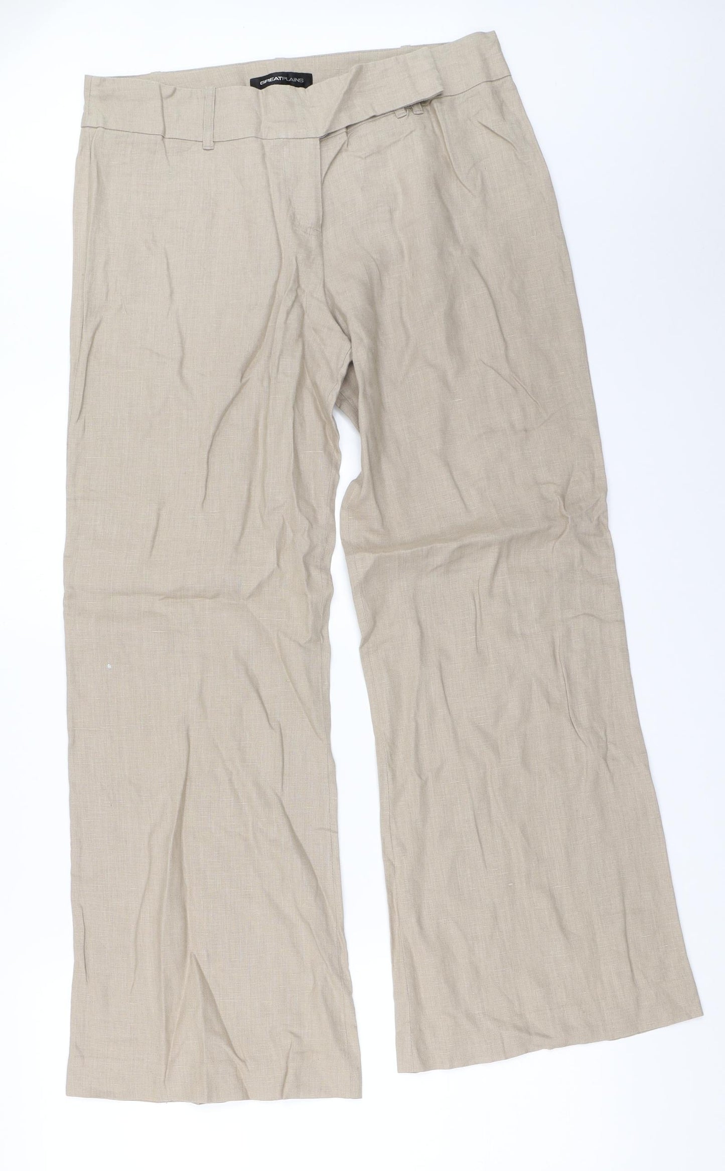 Great Plains Womens Beige   Trousers  Size 12 L29.5 in