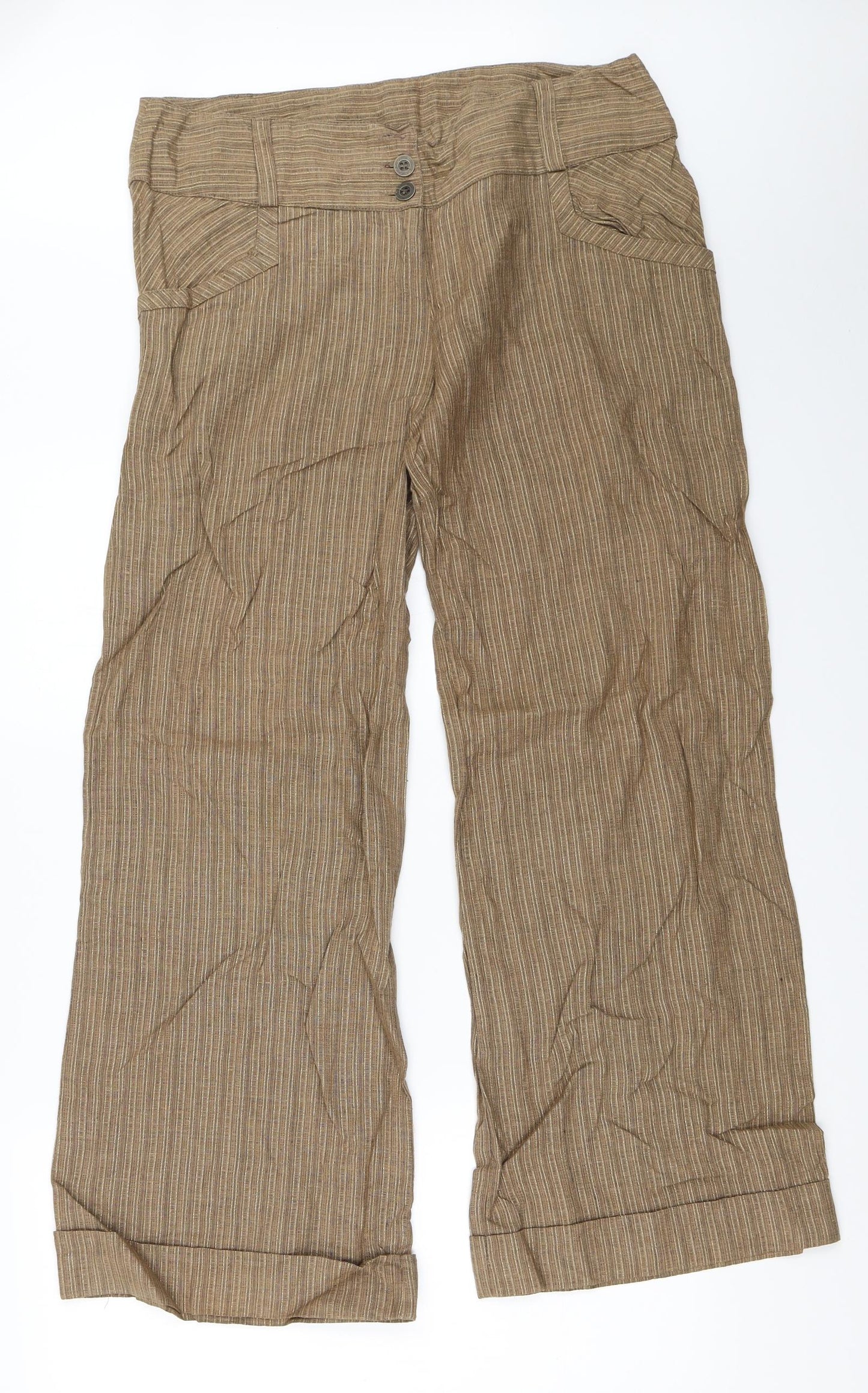 NEXT Womens Brown   Trousers  Size 14 L30 in