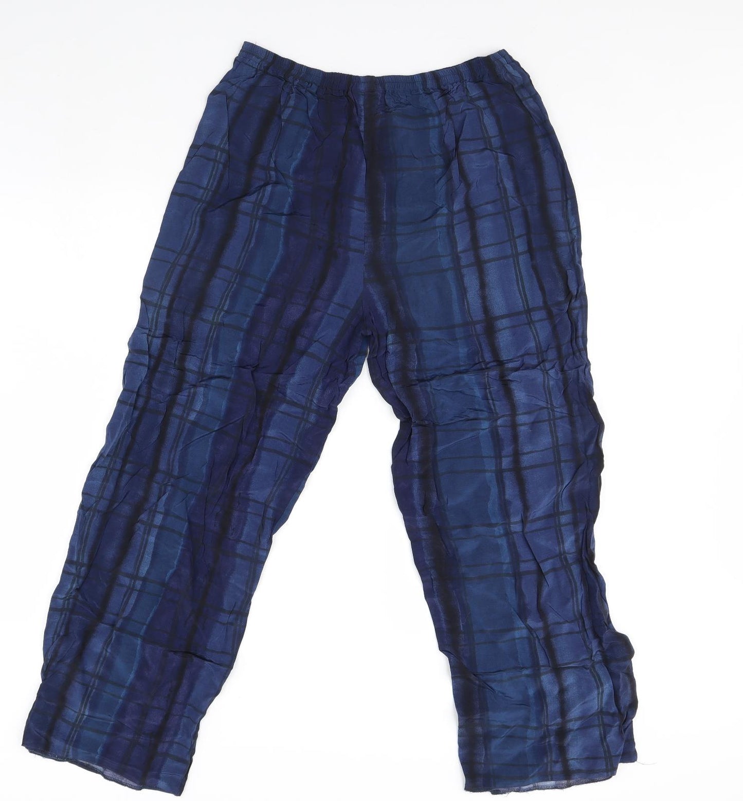 BHS Womens Blue Check  Trousers  Size 16 L28 in