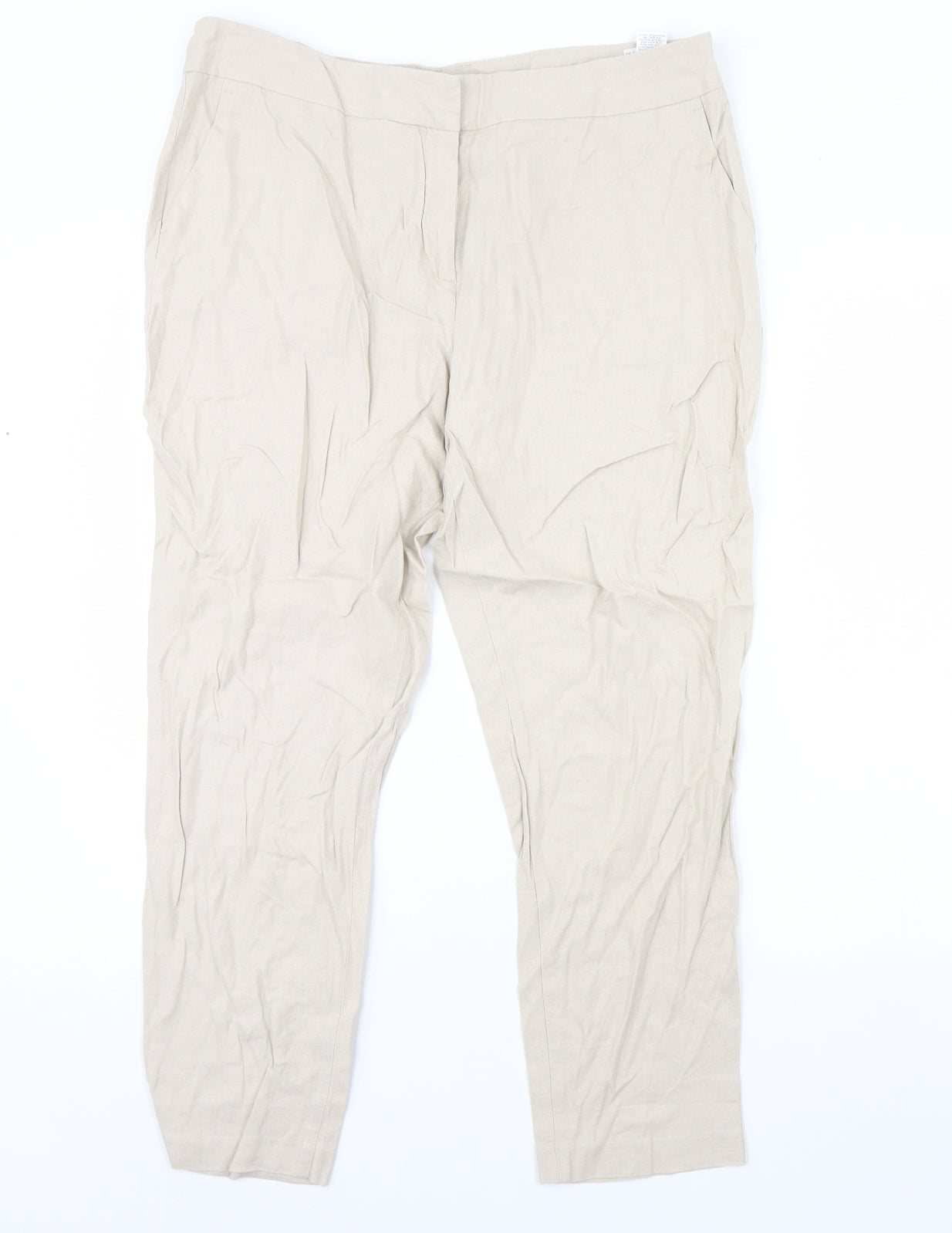 m&s Womens Beige   Trousers  Size 16 L30 in