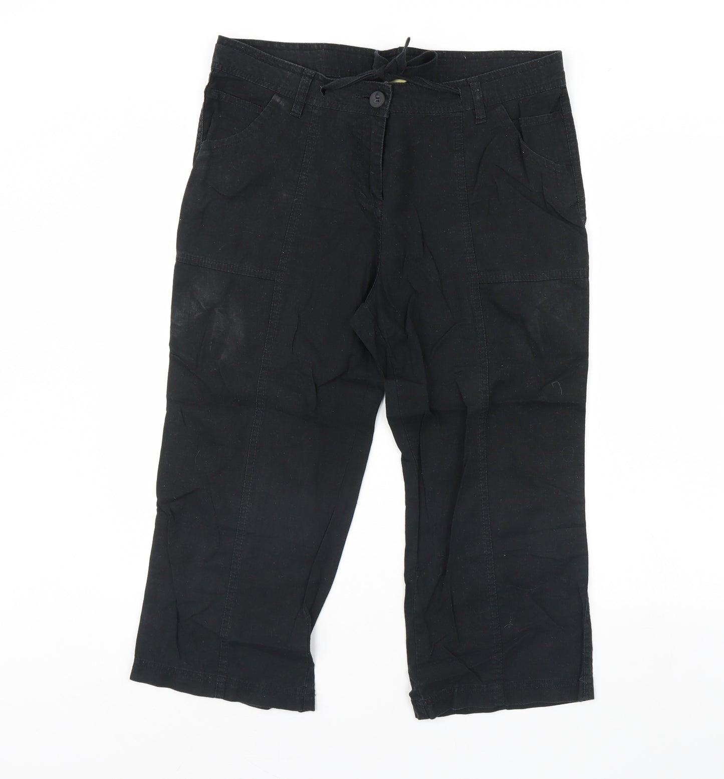 TU Womens Black   Cropped Trousers Size 14 L23 in