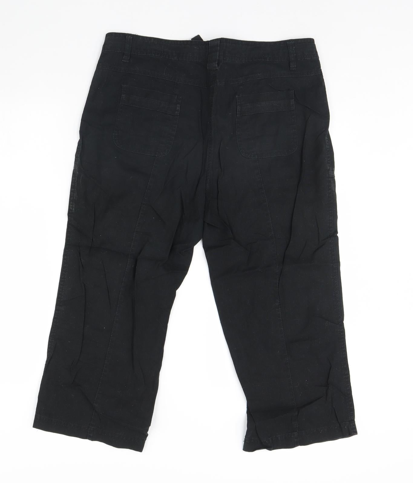 TU Womens Black   Cropped Trousers Size 14 L23 in