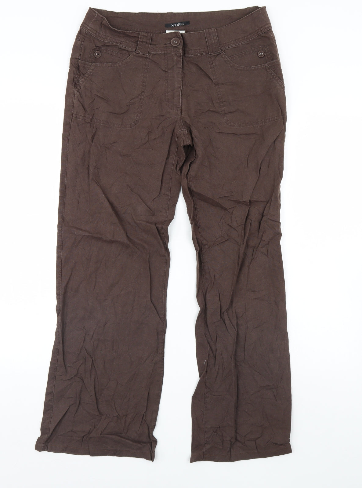 Xanaka Womens Brown   Trousers  Size 8 L30 in