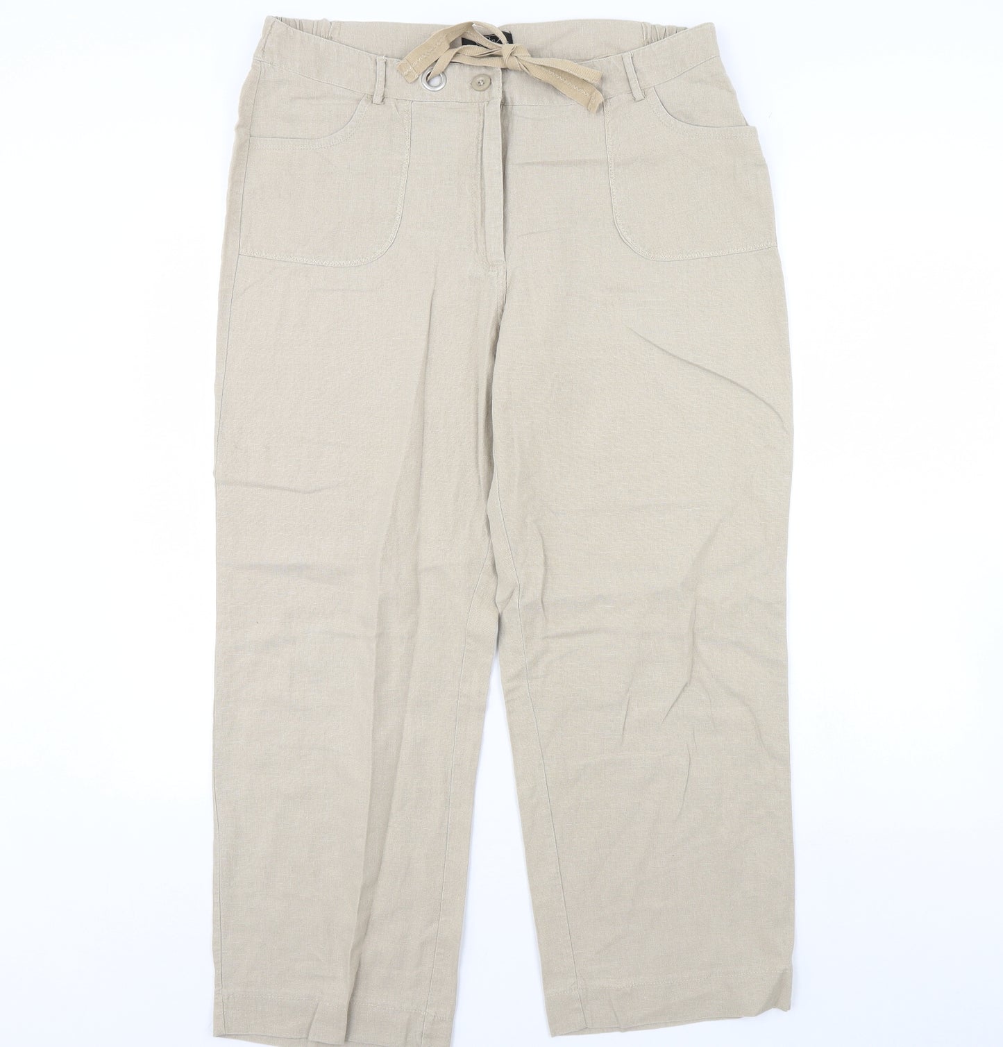 BM Womens Beige   Trousers  Size 16 L30 in