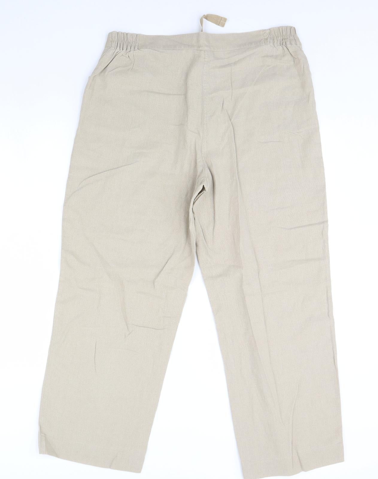 BM Womens Beige   Trousers  Size 16 L30 in