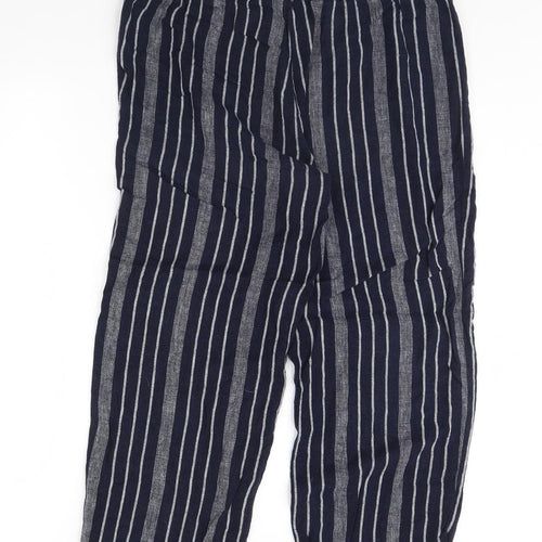Pep & co Womens Blue Striped  Trousers  Size 16 L30 in
