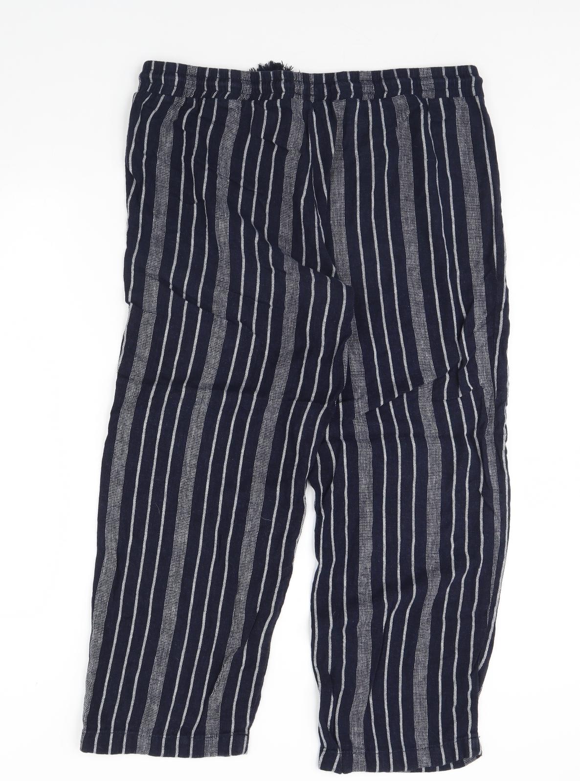 Pep & co Womens Blue Striped  Trousers  Size 16 L30 in