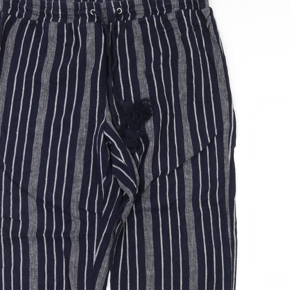 Pep & co Womens Blue Striped  Trousers  Size 16 L30 in