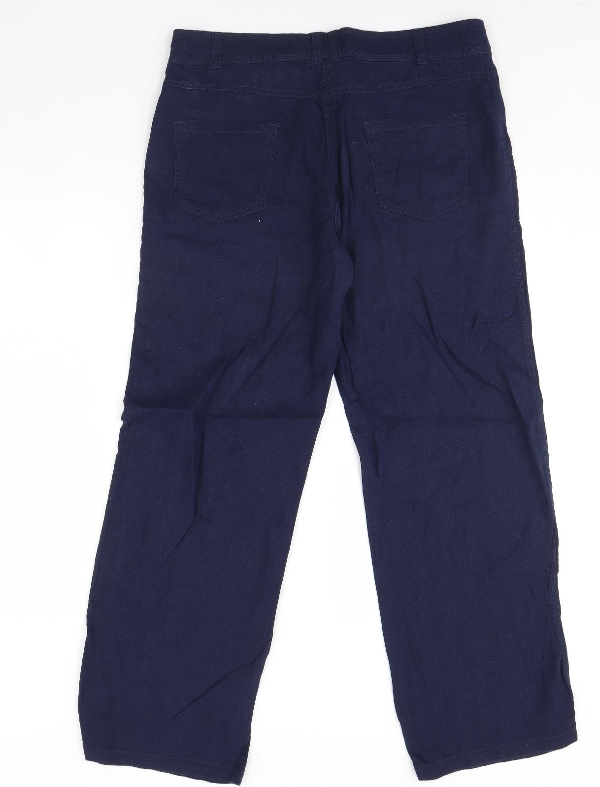M&Co Womens Blue   Trousers  Size 14 L31 in